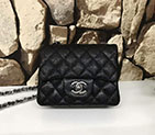 2017 Chanel mini Classic Flap Bag Black Original Caviar leather 1115 Ancient silver 1115