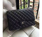 2017 Classic Chanel Maxi Double Flaps Bag A58601 Black Original Caviar Leather Silver A58601
