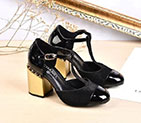 2017 chanle women Sandals in Patent leather with horse hair CHW1430