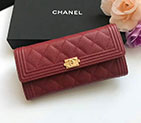 2018 Boy Chanel Embroidery Bi-Fold Wallet Original Caviar Leather A80286