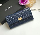 2018 Boy Chanel Embroidery Bi-Fold Wallet Original Caviar Leather A80286