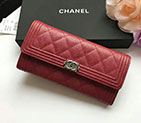 2018 Boy Chanel Embroidery Bi-Fold Wallet Original Caviar Leather A80286