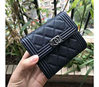 2018 Boy Chanel Matelasse Tri-Fold Wallet Original Calfskin Leather A92115