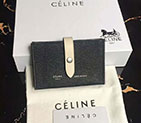 2018 CELINE STRAP ACCORDEON CARD HOLDER IN GRAINED CALFSKIN AND SHINY CALFSKIN