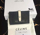 2018 CELINE STRAP ACCORDEON CARD HOLDER IN GRAINED CALFSKIN AND SHINY CALFSKIN