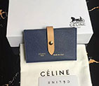 2018 CELINE STRAP ACCORDEON CARD HOLDER IN GRAINED CALFSKIN AND SHINY CALFSKIN
