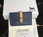 2018 CELINE STRAP ACCORDEON CARD HOLDER IN GRAINED CALFSKIN AND SHINY CALFSKIN