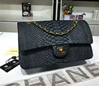 2018 Chanel Classic Flap Bag Original Python Leather 1112
