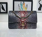 2018 Chanel Classic Flap Bag Original Python Leather 1112