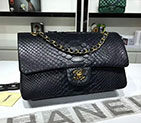 2018 Chanel Classic Flap Bag Original Python Leather 1112