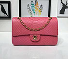 2018 Chanel Classic Flap Bag Original Python Leather 1112