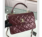 2018 Chanel Classic Top Handle Bag Original Lambskin Leather A92236