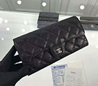 2018 Chanel Matelasse Bi-Fold Wallet Original Calfskin leather A80758 Black A80758
