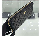 2018 Chanel Matelasse Zip Around Wallet A50097