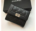2018 Le Boy Chanel Matelasse Tri-Fold Wallet A80734