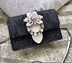 2018 MiuMiu Lady Denim LEATHER BAG 5BH077