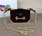2018 Prada Women velvet shoulder bag