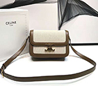 2019 Celine MEDIUM TRIOMPHE BAG IN TEXTILE AND NATURAL CALFSKIN