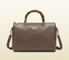 Bamboo shopper leather boston bag