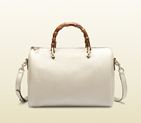 Bamboo shopper leather boston bag