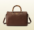 Bamboo shopper leather boston bag