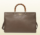 Bamboo shopper leather tote