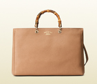Bamboo shopper leather tote