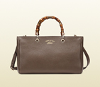 Bamboo shopper leather tote