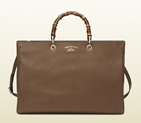 Bamboo shopper leather tote