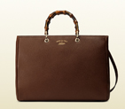 Bamboo shopper leather tote