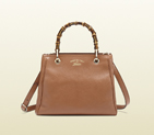 Bamboo shopper leather tote