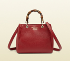Bamboo shopper mini leather top handle bag