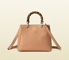 Bamboo shopper mini leather top handle bag