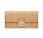 Beige leather Miss Dior wallet