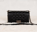 Boy Chanel Flap Bag in Lambskin Leather A66308 Black A66308