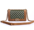 Boy Chanel Flap Shoulder Bag Suede Original Leather A30172 Green A30172