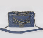 Boy Chanel Flap Shoulder Bag in Sheepskin Leather A67919 RoyalBlue A67919