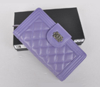 Boy Chanel Matelasse Continental Wallet A082 Purple A082