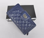 Boy Chanel Matelasse Continental Wallet A082 Royal blue A082