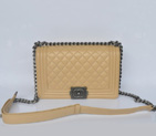 Boy Chanel Small Flap Shoulder Bag Sheepskin Leather A67086 Apricot A67086