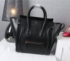 Celine Luggage Mini tote Bag Original Calfskin Leather C3308 Black
