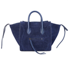 Celine Luggage Phantom Bags Suede Leather 3341 in Dark Blue