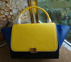 Celine Trapeze Bag Ferrari Leather C6608 Black&Yellow&Blue