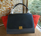 Celine Trapeze Bag Suede Leather C6608 Grey&Black&Orange