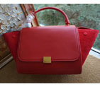 Celine Trapeze Bag Suede Leather C6608 Red