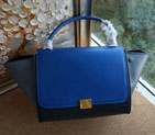 Celine Trapeze Tote Bag Ferrari Leather C6608 Blue&Gray