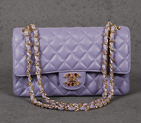 Chanel 1112 Flap Bag Sheepskin Leather Lavender with Colorful Diamond CC logo 1112