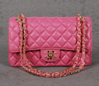 Chanel 1112 Flap Bag Sheepskin Leather Rose with Colorful Diamond CC logo 1112