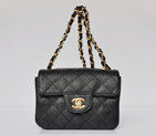 Chanel 1115 mini Classic Flap Bag Caviar Leather Black in Gold 1115