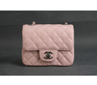 Chanel 1115 mini Classic Flap Bag Original Caviar Leather Pink in Silver 1115